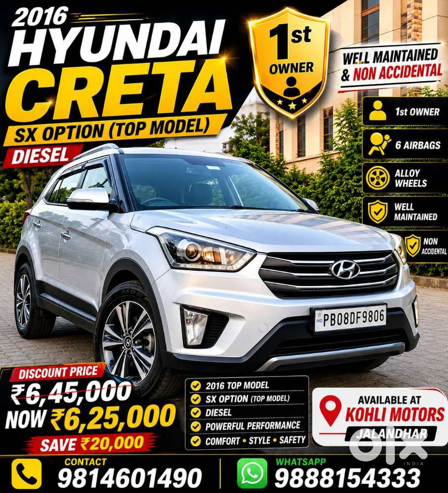 Hyundai Creta 1.6 Sx (o), 2016, Diesel