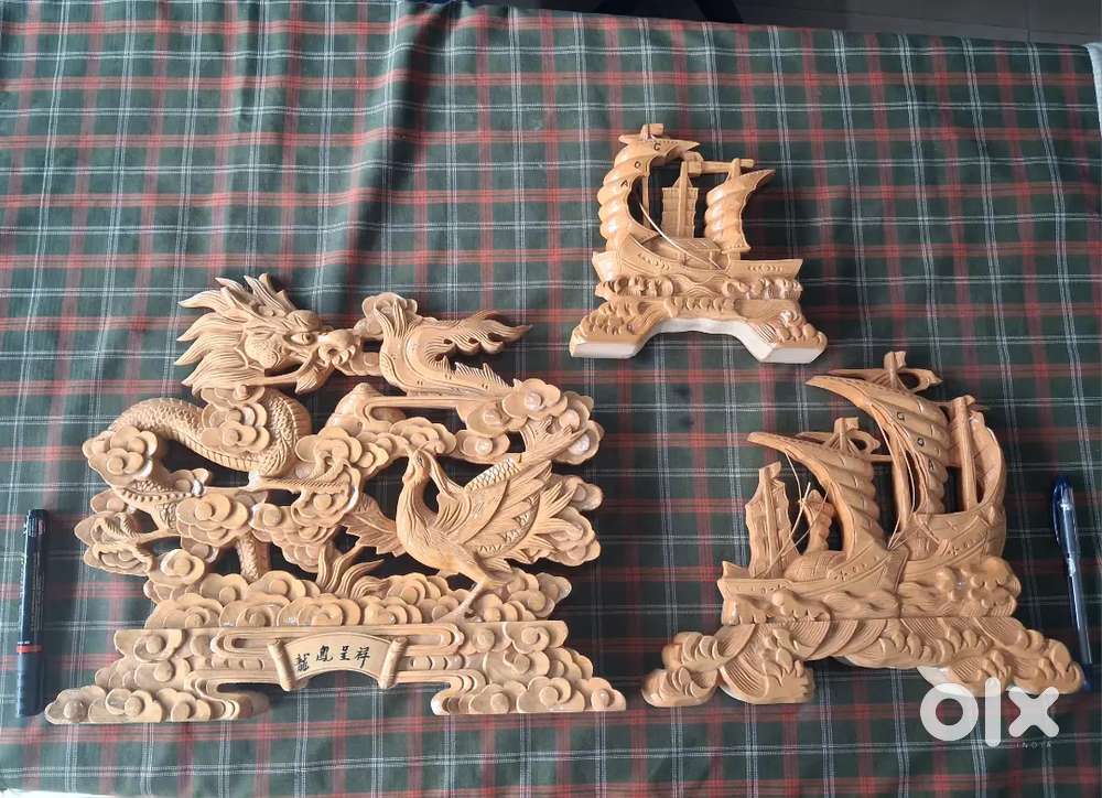 Chinese carved wooden  table pieces