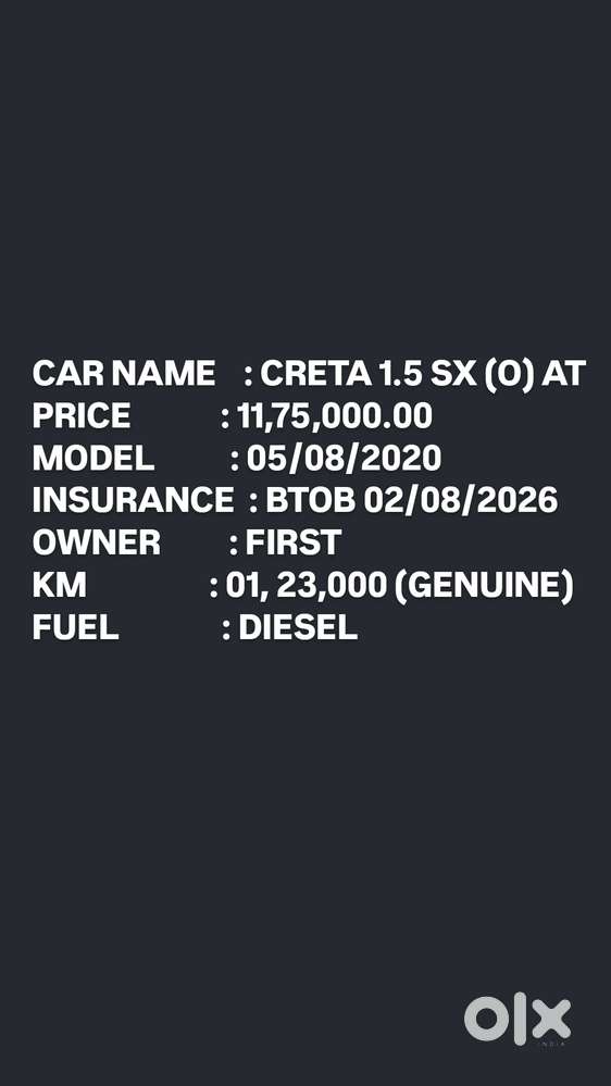 Hyundai Creta 1.5 Sx (o) Diesel, 2020, Diesel