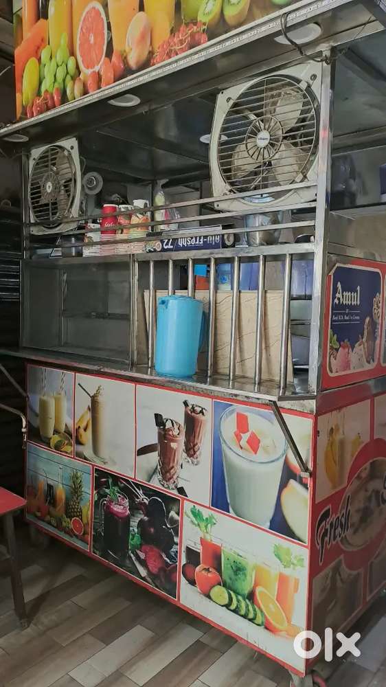 Steel fast food counter