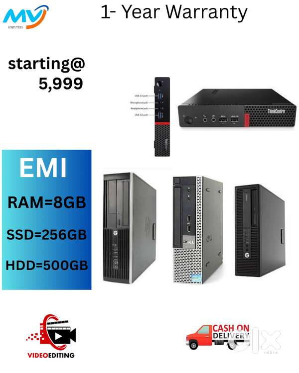 Replacement Warranty  Starting 5,999  full set cpu  Ram - 8GB DDR3