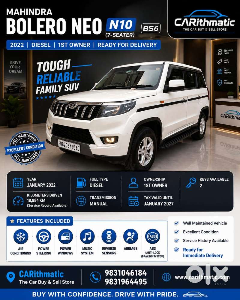 Mahindra Bolero Neo 1.5 N 10, 2022, Diesel