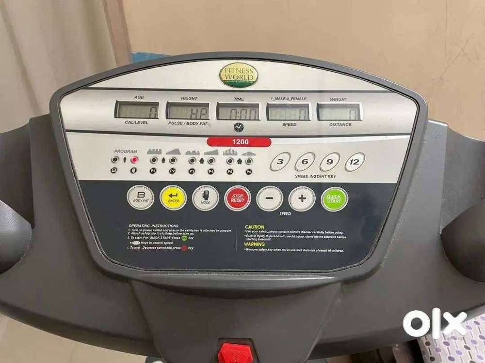 Motor operated treadmill suitable for professional use