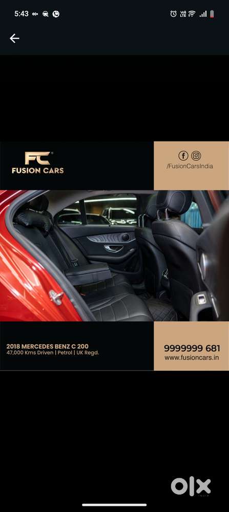 Mercedes-benz C-class C 200, 2018, Petrol