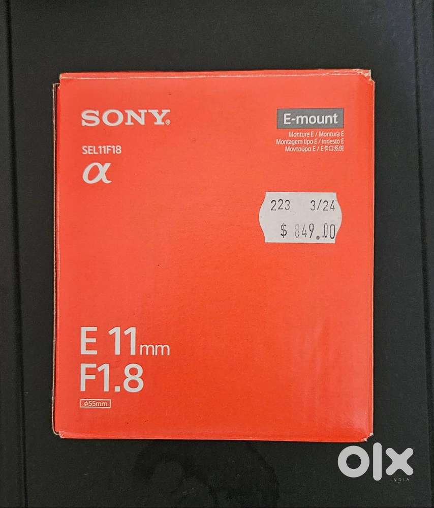 Sony E Mount E 11mm F1.8 APS-C Lens (SEL11F18) Wide-Angle Prime