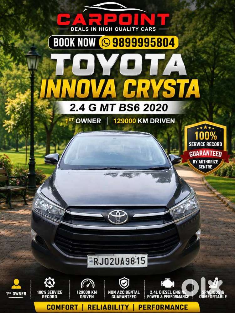 Toyota Innova Crysta 2.4 G Mt 7 Str, 2020, Diesel