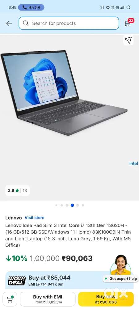 I want to sell my New condition Lenovo Idea pad Slim 3