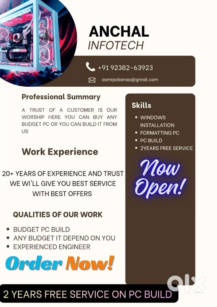 Pc build service clean and repair