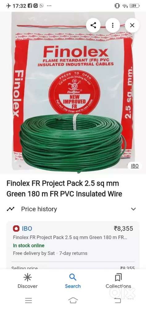 Finolex Electric wire 2.5sq 180meaters