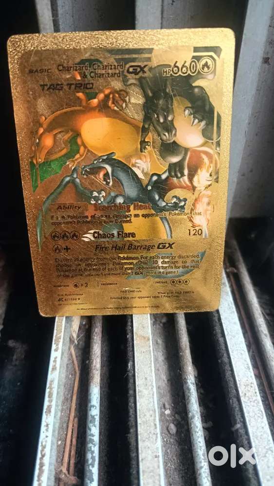 gold pokemon cards metal Charizard 1st Edition Card - Rare Collector Glossy Card Originally released February 7 Premium Gold Pokémon Card -