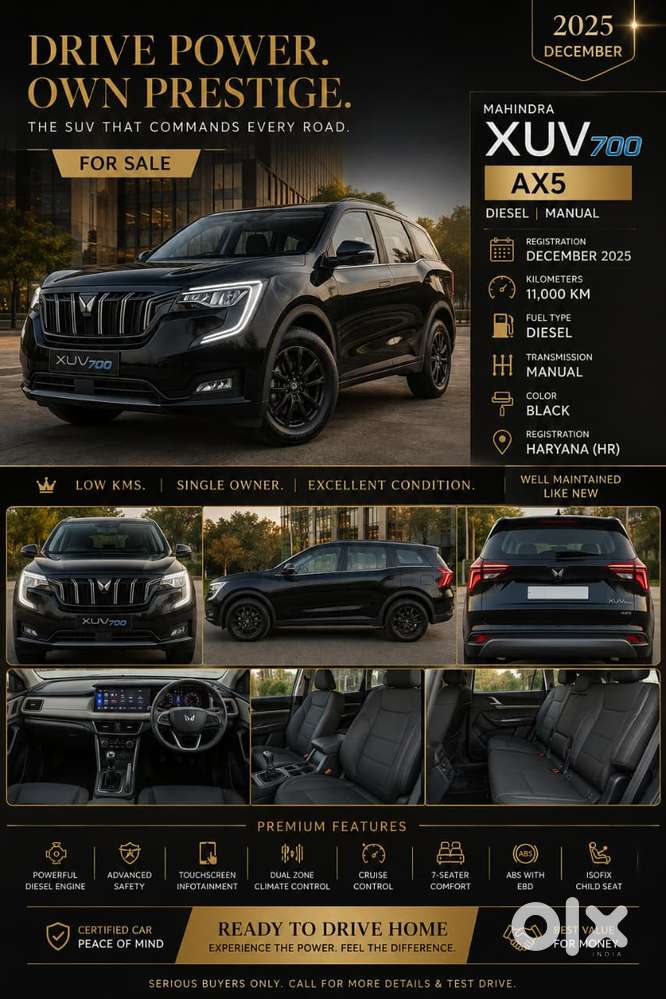 Mahindra Xuv700 2.2 Ax 5 Diesel Mt 7 Str, 2025, Diesel