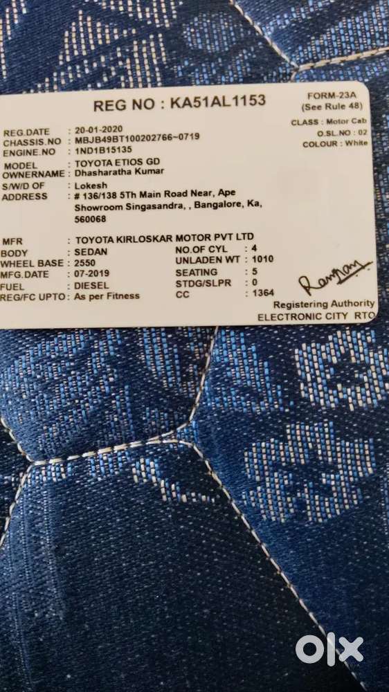 Toyota Etios Diesel Manual 2020 Variant