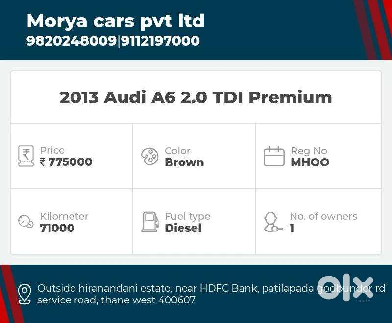Audi A6 2.0 Tdi Premium, 2013, Diesel