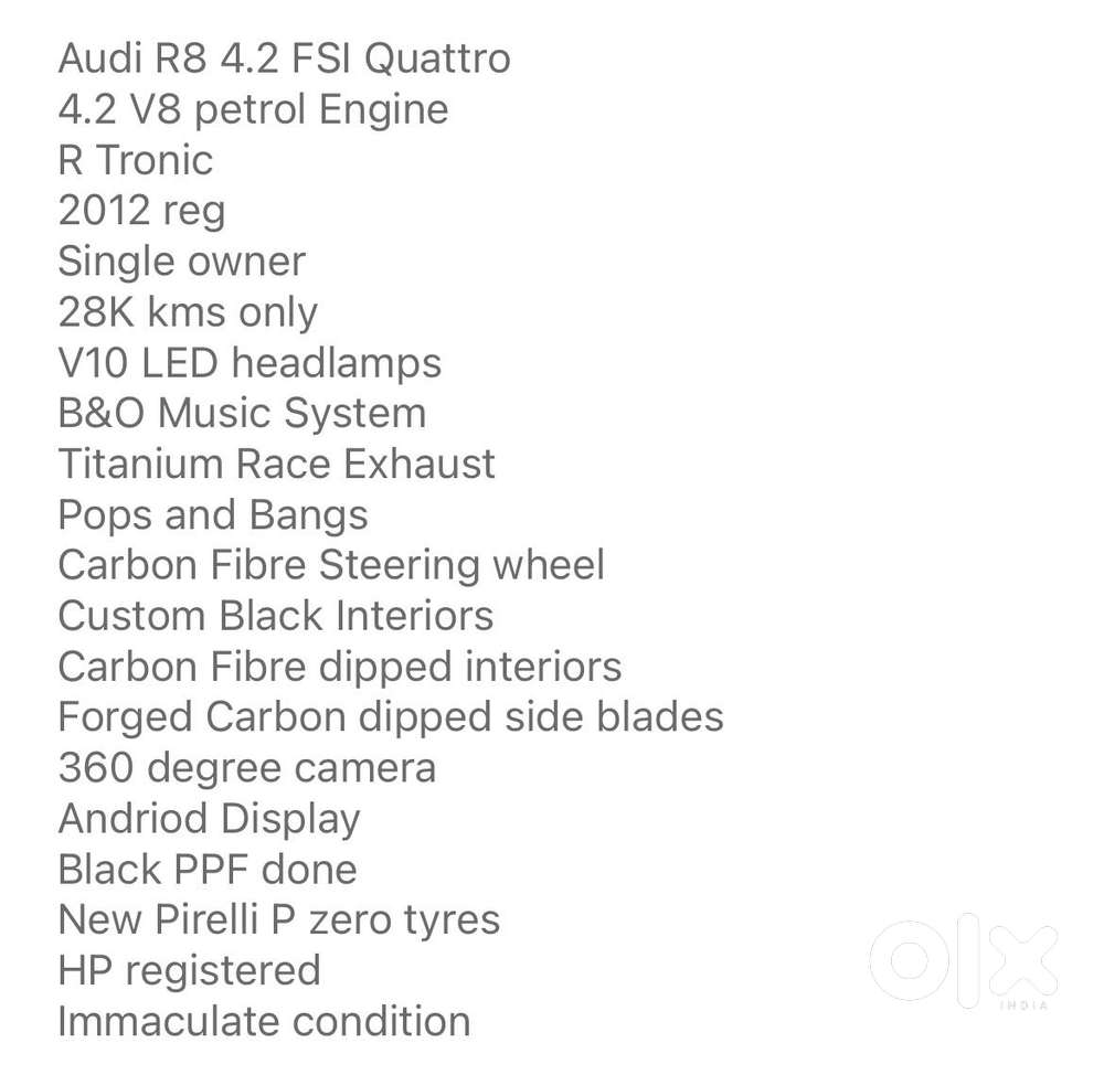 Audi R8 4.2 V8 Coupe, 2012, Petrol