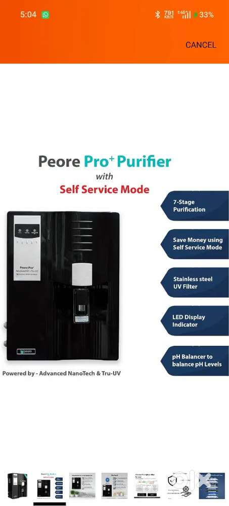 Peore Nano/RO water purifier