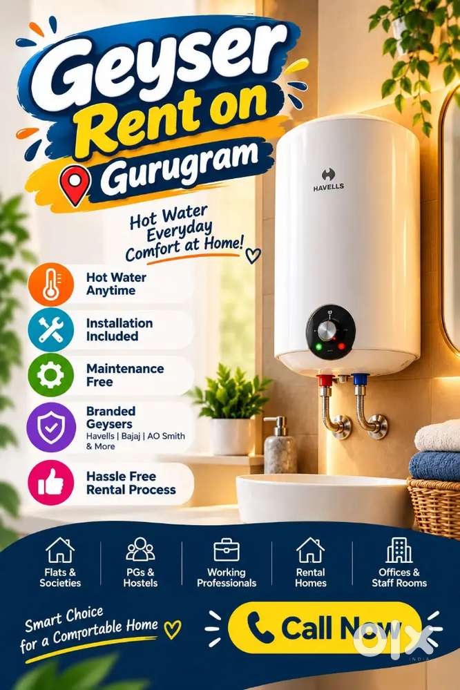 Geyser on rent in gurugram rent2 me