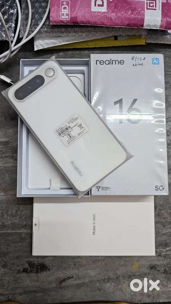 Realme 16 8/128gb full kit 11 month warranty available sealed cut cond