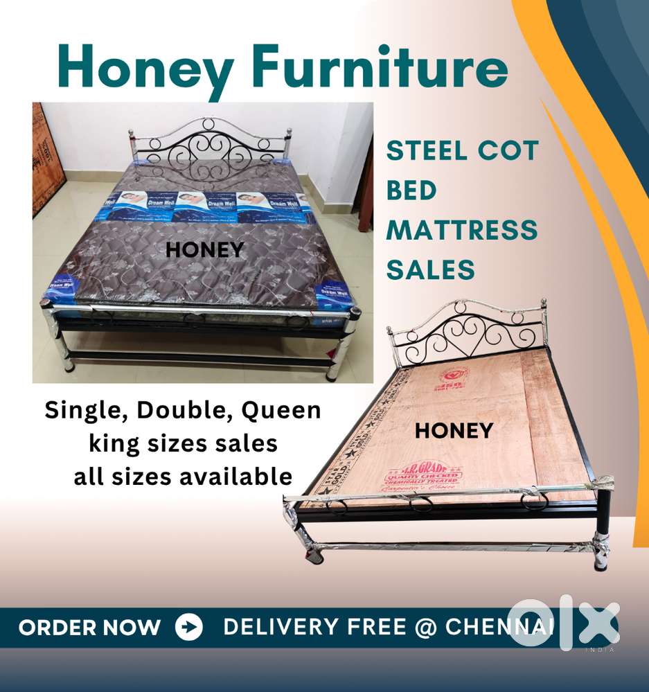 Steel Cot Bed Mattresses, Hostel Bunker Folding bed Sofa Almirah