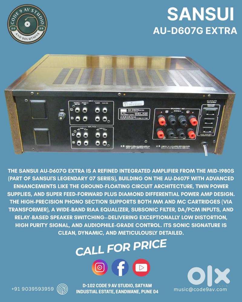 SANSUI AU-D607G EXTRA INTEGRATED AMPLIFIER CODE 9 AV STDUIO - TVs