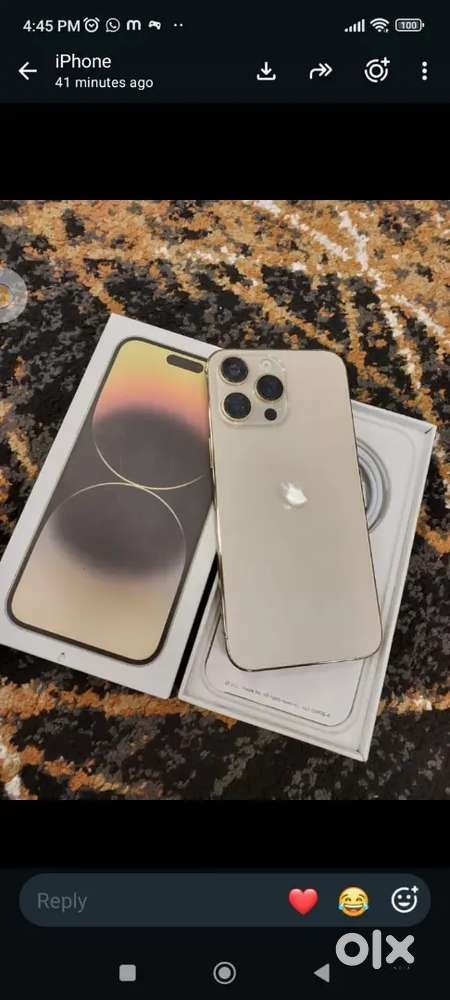 APPLE IPHONE 14PRO 256GB BOX BILL GOOD CONDITION PHONE GOLD COLOR AVAI
