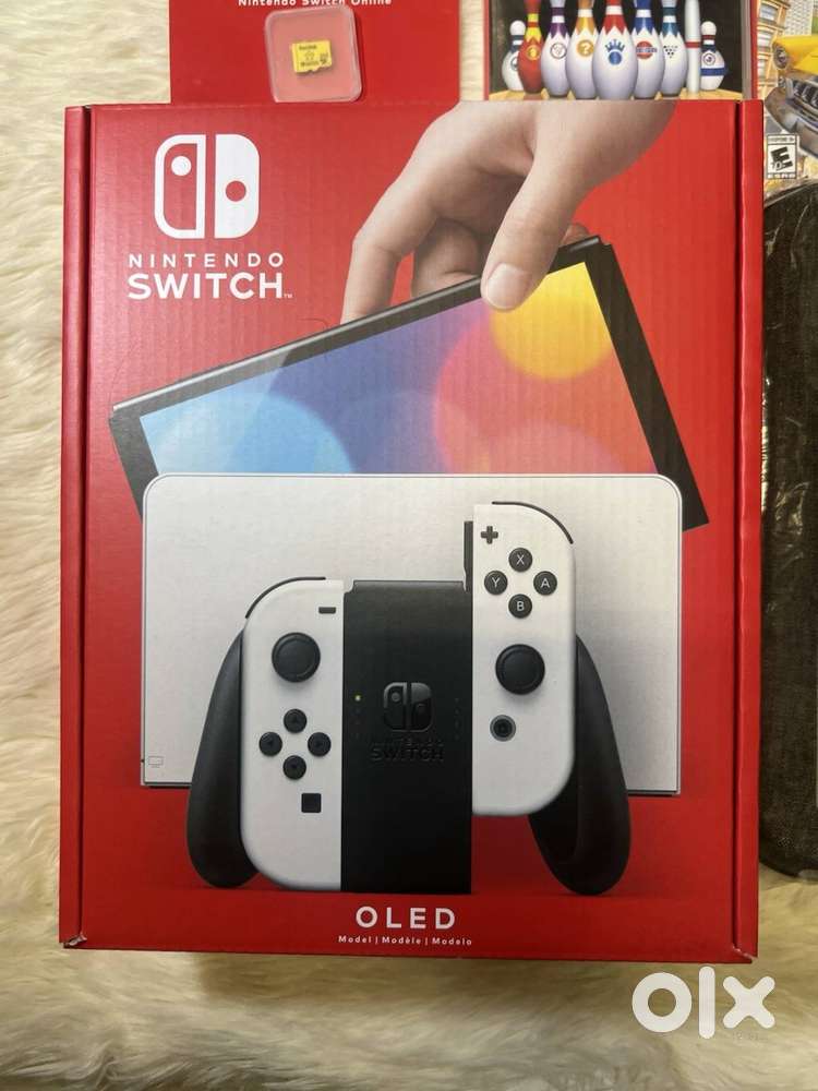 Nintendo Switch OLED 64GB White Game Code Bundle 6 Games 256gb