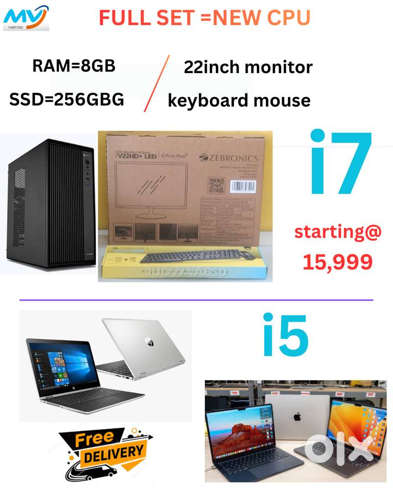 Complete Desktop Set Dell i5,i7 22 Inch Monitor Computer Set Available