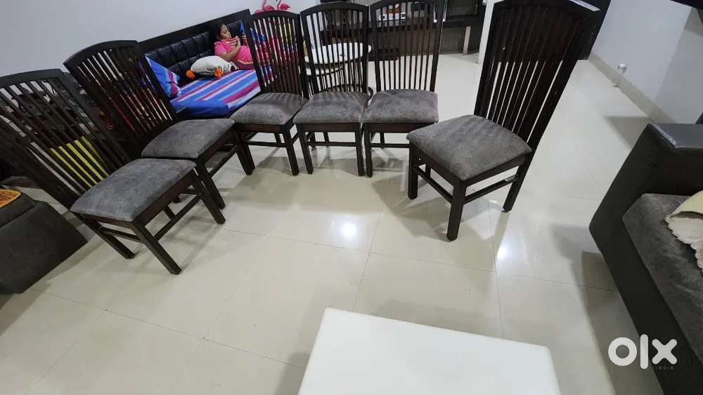 Dining table chair set of 6