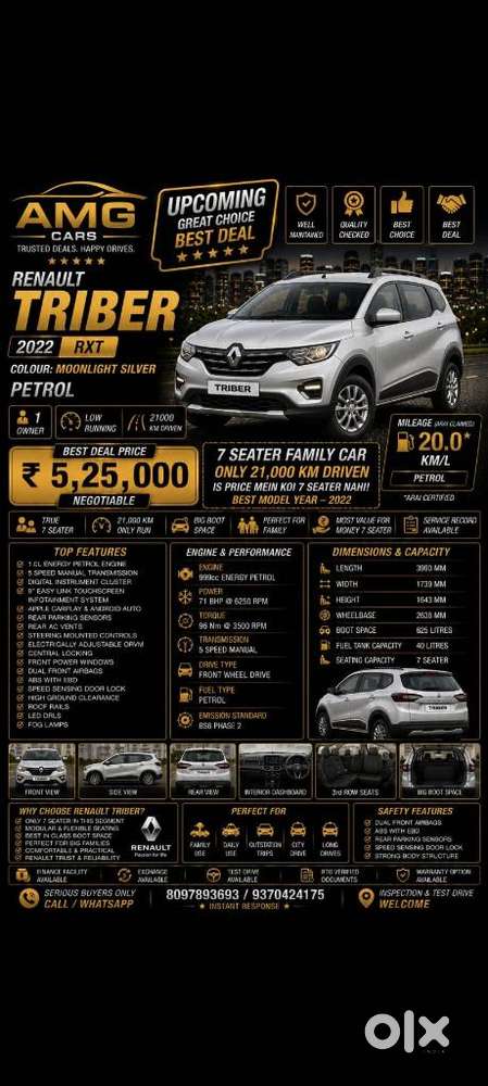 Renault Triber Rxt, 2022, Petrol