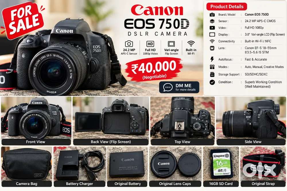 Canon EOS 750D DSLR &ndash; For Sale