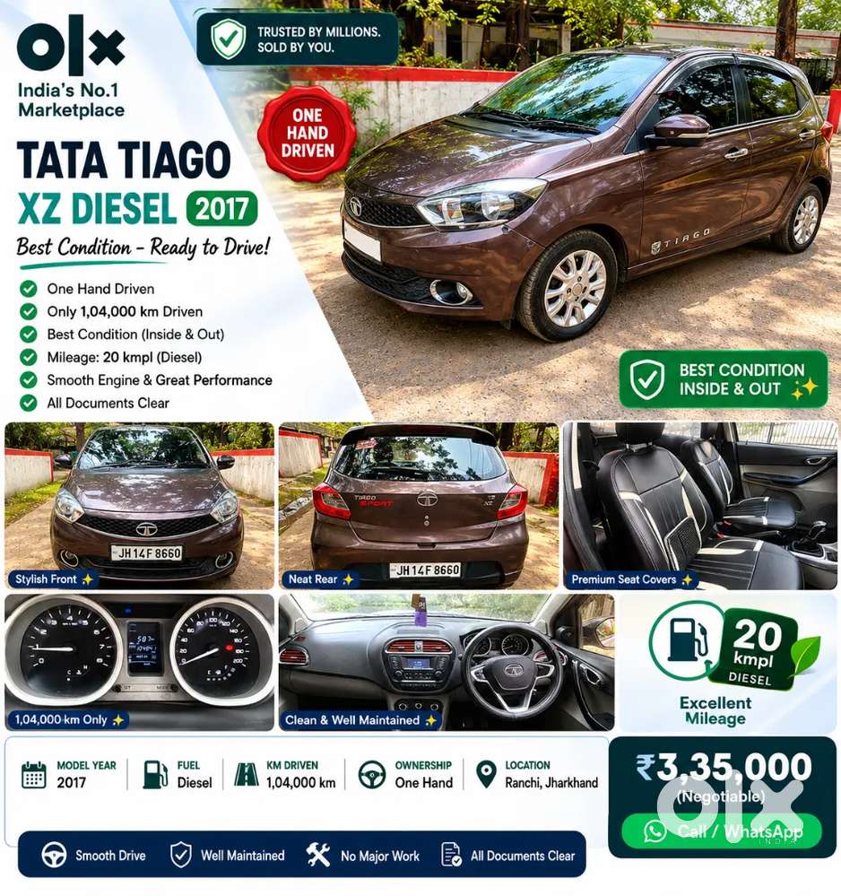 Tata Tiago 2017 Xz Diesel Well Maintained