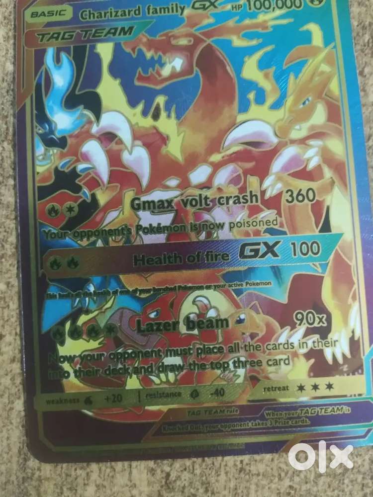 Tag team charizard family GX hp 100,000 rainbow Pokemon card selling -  Other Hobbies in undefined, - 1842675430