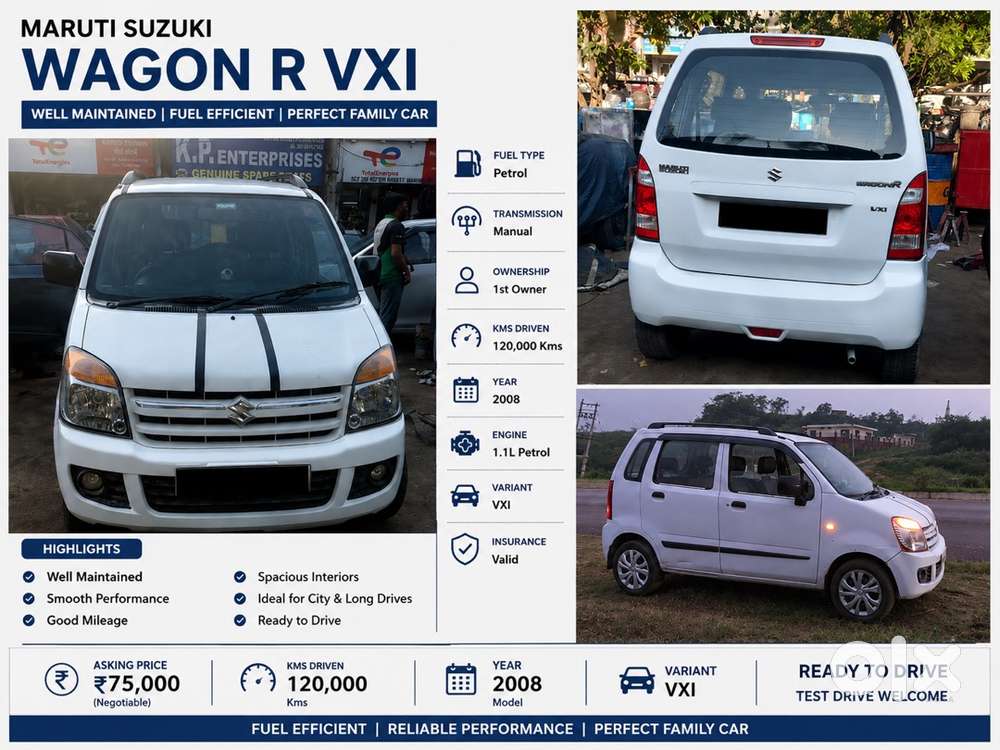 Maruti Suzuki Wagon R 2008 Petrol 120000 Km Driven