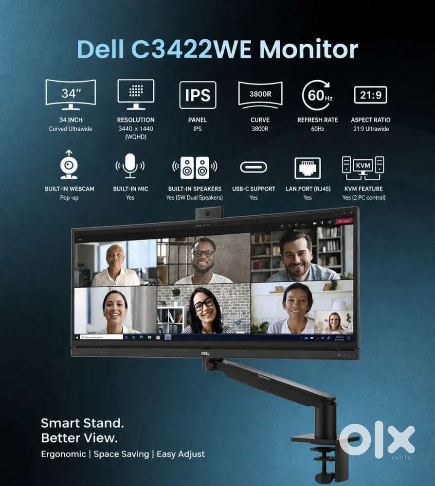 Dell 34 Curved IPS Monitor (Used)  Ultrawide Model C3422WE