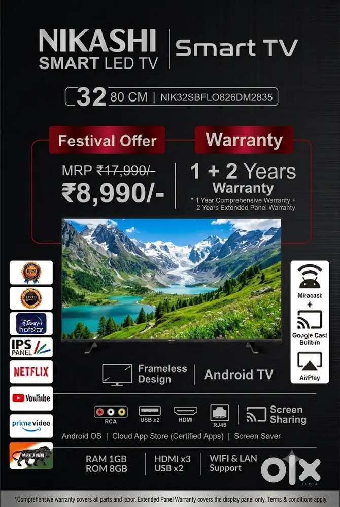 Nikashi 32 inches smart tv