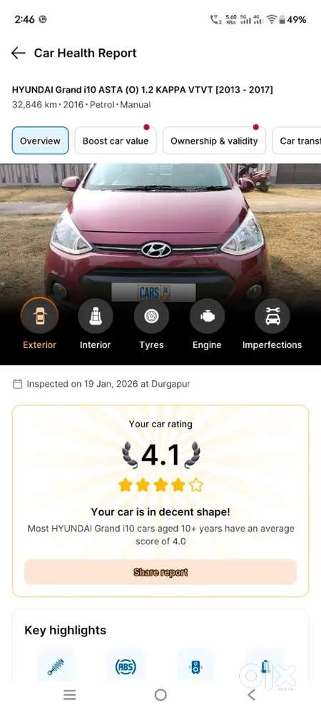 Grand I10 2016 Petrol Only 34000 Km Driven , Top Variant