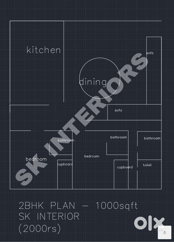 2BHK House Plan Designer pune 1000SqFt -2000Rs