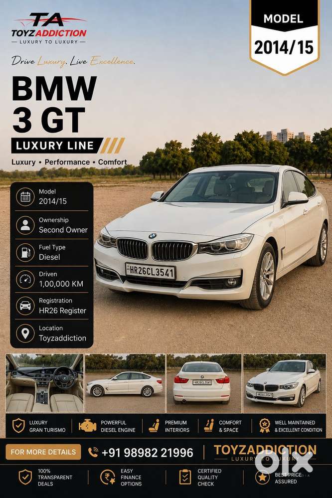 Bmw 3 Series Gt 320d Luxury Line, 2015, Diesel