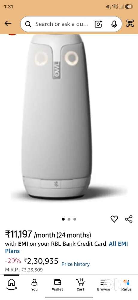 Meeting Owl Pro  - 360 Degree video conference camera for sale unused