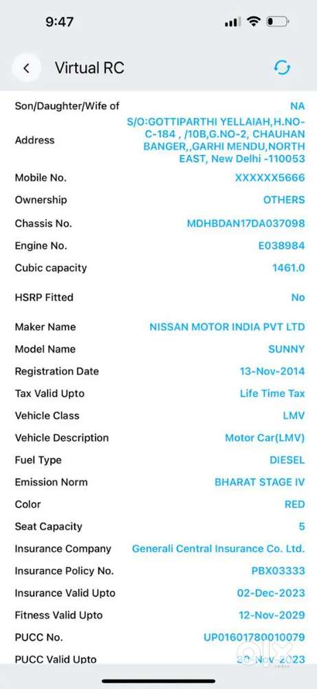 Nissan Sunny Diesel Xl 2014 Xl Diesel 2014