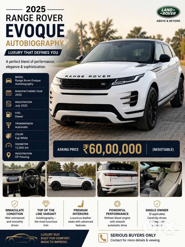 Land Rover Range Rover Evoque Autobiography 2025 Diesel 13k  Km Driven