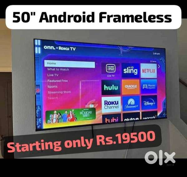 50inch brand new freamlesss smart led tv with 1 year warranty