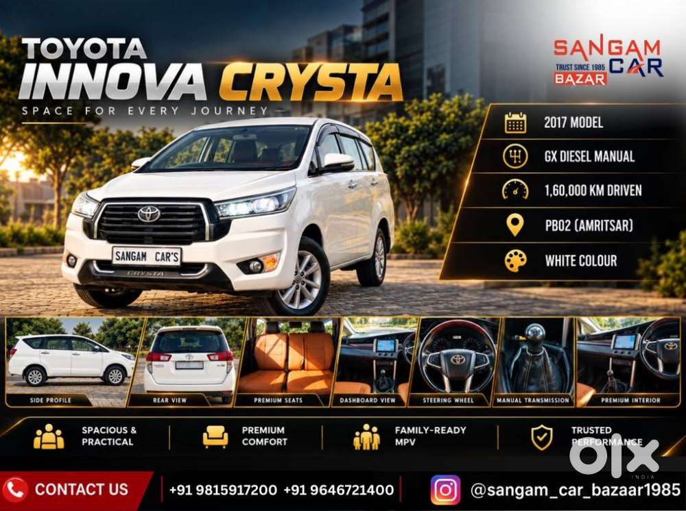 Toyota Innova Crysta 2.4 Gx Mt, 2017, Diesel
