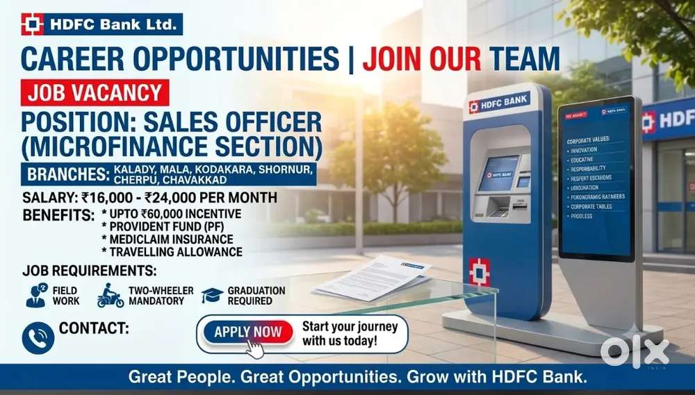 Leading Bank required Sales officer