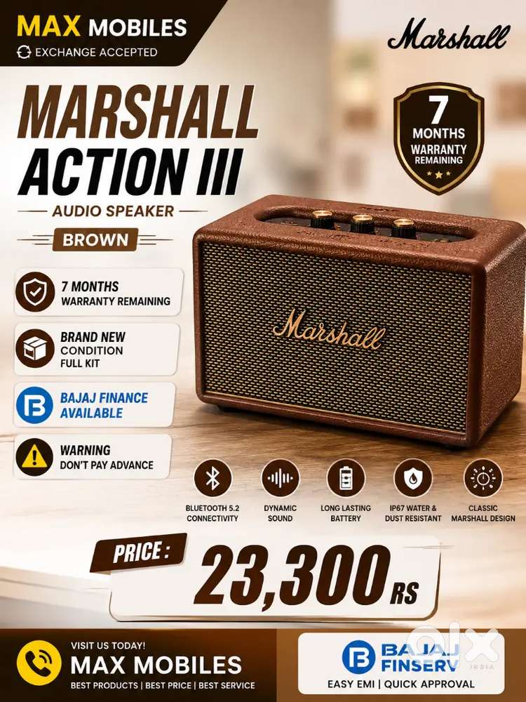 MARSHALL  ACTION III AUDIO SPEAKER ( BROWN)