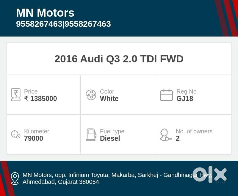 Audi Q3 2015-2020 2.0 Tdi, 2016, Diesel