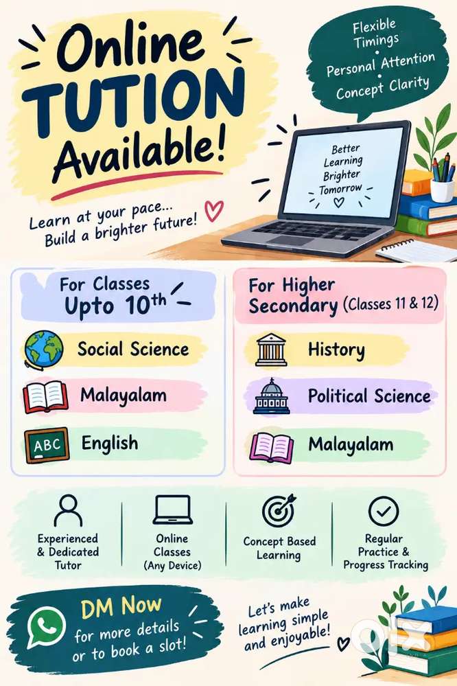 ONLINE TUITION AVAILABLE