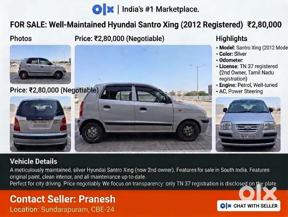 Hyundai Santro Xing Gl Plus 2012