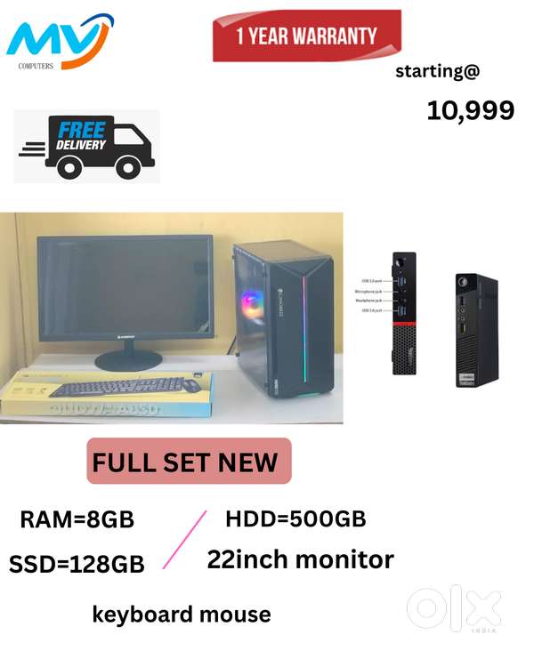 Cash on home delivery  Branded Full Set  CPU - i7 Process  All Basic S