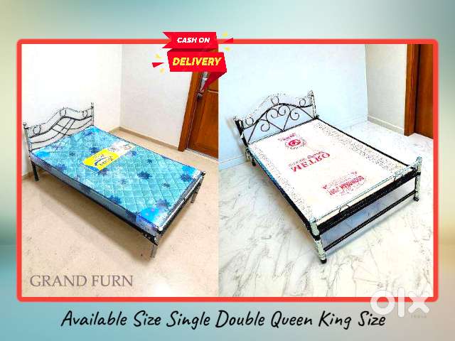 Cot Steel cot Bed Single Double Queen Fancy Bed New5455