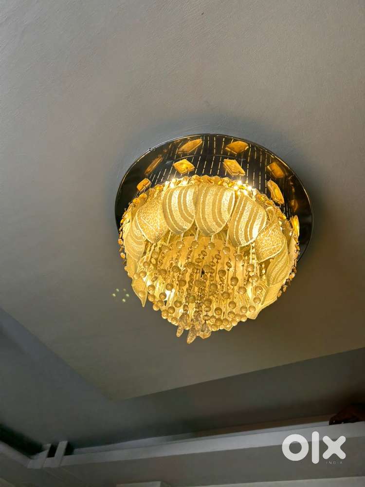 Chandelier Light for Living Dining Room Round Glass LED Lights